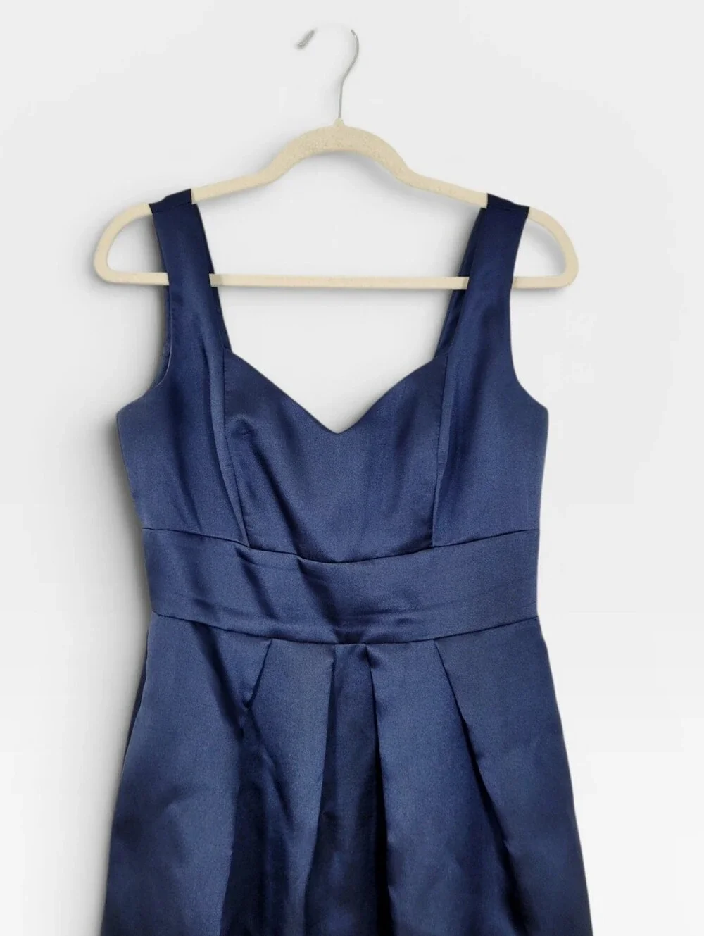ALFRED SUNG Midnight Blue Satin Twill Bridesmaid Formal Dress 8 Gown Style D659 - Picture 4 of 10